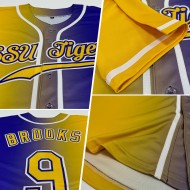 Baseball Custom Fashion Authentic Jersey Purple Yellow-White Gradient Baseball Custom Fashion Authentic Jersey Purple Yellow-White Gradient