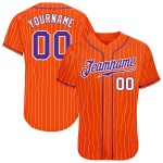 Purple-White Pinstripe Baseball Jersey Orange Authentic Custom White Purple-White Pinstripe Baseball Jersey Orange Authentic Custom White