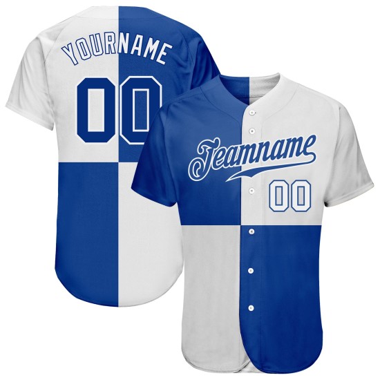 Baseball Royal Jersey Pattern Multicolor Custom Authentic White 3D Design Baseball Royal Jersey Pattern Multicolor Custom Authentic White 3D Design