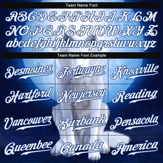 White-Royal Authentic Design Pattern Custom Jersey 3D Wolf Navy Baseball White-Royal Authentic Design Pattern Custom Jersey 3D Wolf Navy Baseball