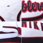Authentic Baseball White Custom Jersey Black-Crimson Authentic Baseball White Custom Jersey Black-Crimson