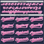 Navy White Authentic Baseball Pinstripe Jersey Custom Pink Navy White Authentic Baseball Pinstripe Jersey Custom Pink
