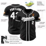 Custom Pinstripe Gray Jersey Authentic White Baseball Black Custom Pinstripe Gray Jersey Authentic White Baseball Black