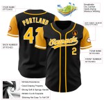 Baseball Tone Authentic Jersey Gold-White Two Custom Black Baseball Tone Authentic Jersey Gold-White Two Custom Black