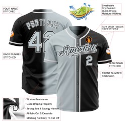 Silver-White Authentic Fashion Baseball Jersey Custom Black Gradient Silver-White Authentic Fashion Baseball Jersey Custom Black Gradient