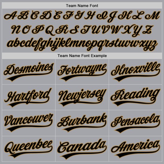 Baseball Black-Old Custom Jersey Gold Gray Authentic Baseball Black-Old Custom Jersey Gold Gray Authentic