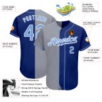Blue-Gray Jersey Custom Light Split Authentic Baseball Royal Fashion Blue-Gray Jersey Custom Light Split Authentic Baseball Royal Fashion