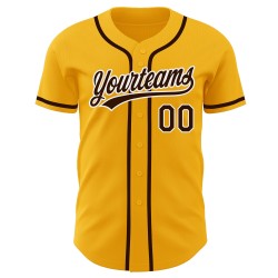 Authentic Custom Baseball Gold Brown-White Jersey Authentic Custom Baseball Gold Brown-White Jersey