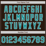 Baseball Custom Authentic Brown Teal-White Jersey Baseball Custom Authentic Brown Teal-White Jersey