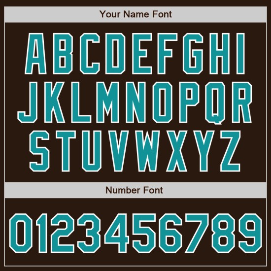 Baseball Custom Authentic Brown Teal-White Jersey Baseball Custom Authentic Brown Teal-White Jersey