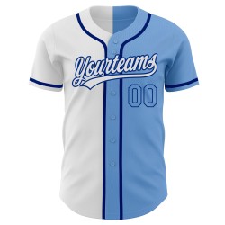 Light Custom Authentic Baseball Jersey Blue Blue White-Royal Light Split Fashion Light Custom Authentic Baseball Jersey Blue Blue White-Royal Light Split Fashion