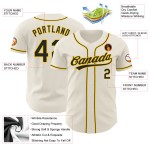Cream Black-Gold Jersey Custom Baseball Authentic Cream Black-Gold Jersey Custom Baseball Authentic