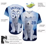 White-Royal Authentic Design Pattern Custom Jersey 3D Wolf Navy Baseball White-Royal Authentic Design Pattern Custom Jersey 3D Wolf Navy Baseball