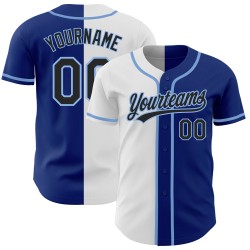 Black Blue Authentic Fashion Split White-Light Baseball Royal Custom Jersey