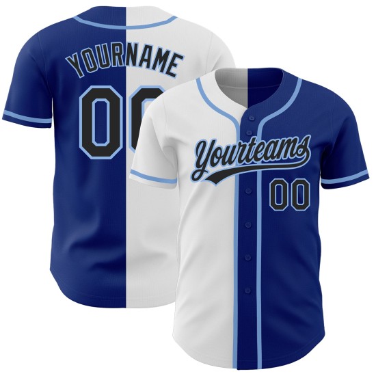 Black Blue Authentic Fashion Split White-Light Baseball Royal Custom Jersey Black Blue Authentic Fashion Split White-Light Baseball Royal Custom Jersey