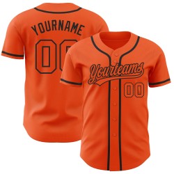 Baseball Custom Orange Jersey Orange-Black Authentic