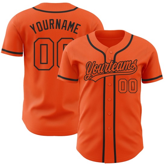 Baseball Custom Orange Jersey Orange-Black Authentic Baseball Custom Orange Jersey Orange-Black Authentic