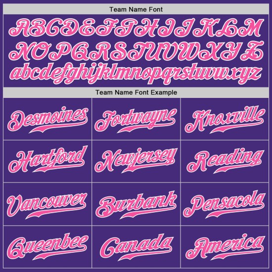 Authentic Purple Jersey Pink-White Custom Baseball Authentic Purple Jersey Pink-White Custom Baseball
