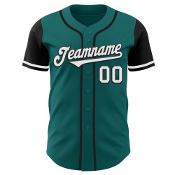 White-Black Baseball Teal Custom Two Jersey Authentic Tone White-Black Baseball Teal Custom Two Jersey Authentic Tone