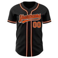 Custom Black Orange-White Authentic Baseball Jersey Custom Black Orange-White Authentic Baseball Jersey