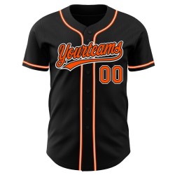 Custom Black Orange-White Authentic Baseball Jersey Custom Black Orange-White Authentic Baseball Jersey