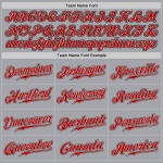 Authentic Baseball Gray Custom Jersey Red White-Black Authentic Baseball Gray Custom Jersey Red White-Black