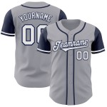 Baseball White-Navy Jersey Authentic Gray Two Custom Tone Baseball White-Navy Jersey Authentic Gray Two Custom Tone