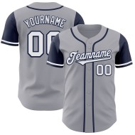 Baseball White-Navy Jersey Authentic Gray Two Custom Tone