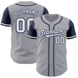 Baseball White-Navy Jersey Authentic Gray Two Custom Tone