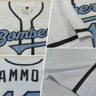 Custom White Light Blue-Steel Gray Authentic Father's Day Baseball Jersey Custom White Light Blue-Steel Gray Authentic Father's Day Baseball Jersey