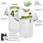 Authentic Baseball Jersey White Green-Gold Custom Authentic Baseball Jersey White Green-Gold Custom