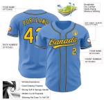 Custom Blue Powder Jersey Baseball Authentic Yellow-Navy Custom Blue Powder Jersey Baseball Authentic Yellow-Navy
