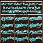 Baseball Custom Authentic Brown Teal-White Jersey Baseball Custom Authentic Brown Teal-White Jersey