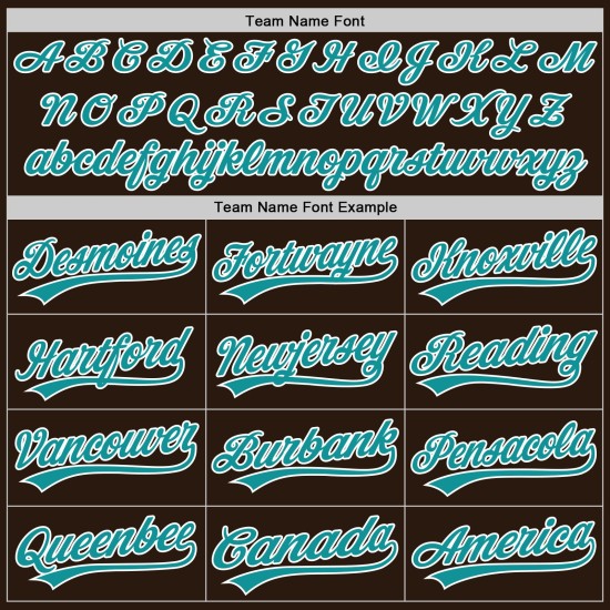 Baseball Custom Authentic Brown Teal-White Jersey Baseball Custom Authentic Brown Teal-White Jersey