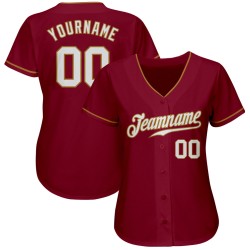 Crimson Jersey Authentic Baseball Gold Custom White-Old Crimson Jersey Authentic Baseball Gold Custom White-Old