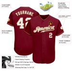 Crimson Jersey Authentic Baseball Gold Custom White-Old Crimson Jersey Authentic Baseball Gold Custom White-Old