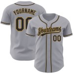 Baseball Black-Old Custom Jersey Gold Gray Authentic Baseball Black-Old Custom Jersey Gold Gray Authentic