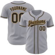 Baseball Black-Old Custom Jersey Gold Gray Authentic