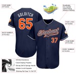 Navy Authentic Custom Jersey Orange-White Baseball Navy Authentic Custom Jersey Orange-White Baseball