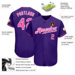 Authentic Purple Jersey Pink-White Custom Baseball Authentic Purple Jersey Pink-White Custom Baseball