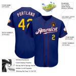 Jersey Baseball Royal Custom Authentic Gold-Crimson Jersey Baseball Royal Custom Authentic Gold-Crimson
