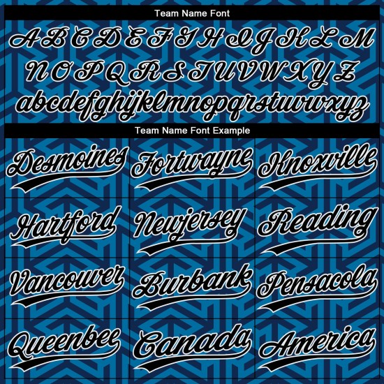 Custom Blue Baseball 3D Jersey Authentic Black-White Pattern Design Custom Blue Baseball 3D Jersey Authentic Black-White Pattern Design