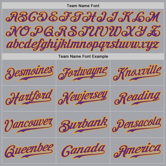 Baseball Gray Pinstripe Purple Authentic Jersey Custom Purple-Gold Baseball Gray Pinstripe Purple Authentic Jersey Custom Purple-Gold
