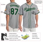 Green-Black Authentic Gray Jersey Custom Baseball Green-Black Authentic Gray Jersey Custom Baseball