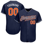 Navy Authentic Custom Jersey Orange-White Baseball Navy Authentic Custom Jersey Orange-White Baseball