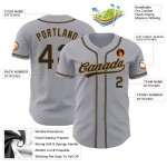 Baseball Black-Old Custom Jersey Gold Gray Authentic Baseball Black-Old Custom Jersey Gold Gray Authentic