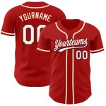 Jersey Red Custom Cream-Royal Authentic Baseball Jersey Red Custom Cream-Royal Authentic Baseball