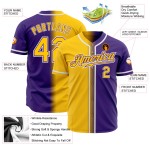 Baseball Custom Fashion Authentic Jersey Purple Yellow-White Gradient Baseball Custom Fashion Authentic Jersey Purple Yellow-White Gradient
