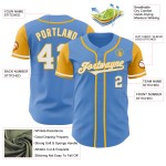 Powder Tone Blue White-Gold Custom Jersey Two Authentic Baseball Powder Tone Blue White-Gold Custom Jersey Two Authentic Baseball