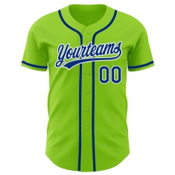 Jersey Neon Authentic Baseball Custom Green Royal-White Jersey Neon Authentic Baseball Custom Green Royal-White